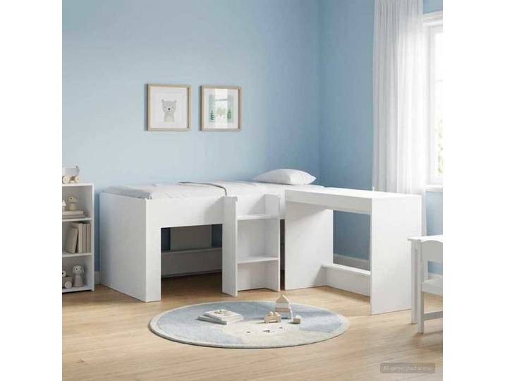Cadre de lit 1 personnes - Lit simple - Élevé pour Enfants Blanc 80 x 160 cm_26iec14m