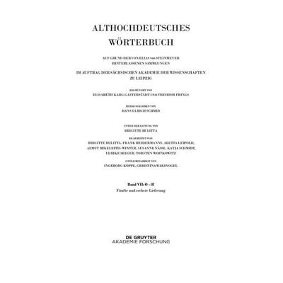 Band VII: O – R. 5. und 6. Lieferung (platlus bis int-quedan), Taschenbuch von , De Gruyter Akademie, 978-3-11-053279-1