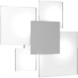Top light Toplight Rechteckige Deckenleuchte Upgrade 4 Lichter mit GX53-Fassung, grau-weiße Struktur, modernes Design 46x42x15cm