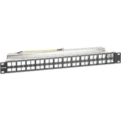 Intellinet 48-Port Patchpanel, geschirmt und unbestückt, 1 HE, Server Zubehör, Schwarz