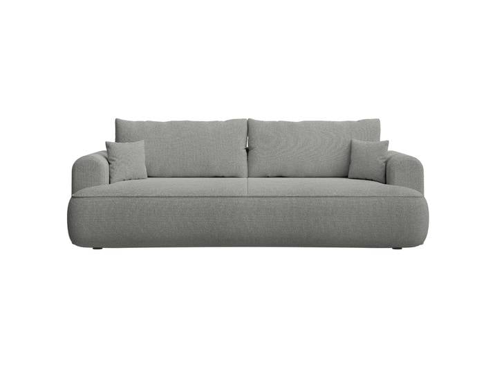 Dreisitziges ausklappbares Sofa Ovo mit Stauraum, grauer