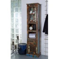 Schrank Altholz 44x36x190 mehrfarbig lackiert NATURE OF SPIRIT BAD #103
