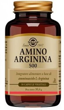 SOLGAR IT. MULTINUTRIENT SpA Solgar Amino Arginina 500 - Integratore di L-Arginina - 50 Capsule Vegetali