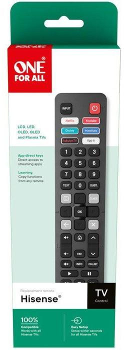 One For All afstandsbediening voor Hisense TV