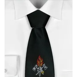 Feuerwehr Krawatte mit Feuerwehr-Emblem und Gummiband Standard Schwarz