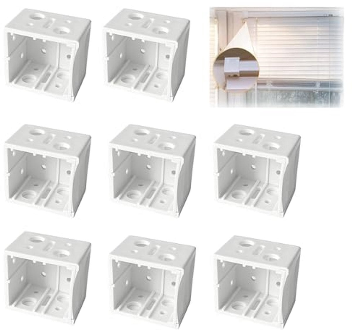 8 Stuks Venetiaanse Blind Fittings Beugels voor Gordijnen - Wit