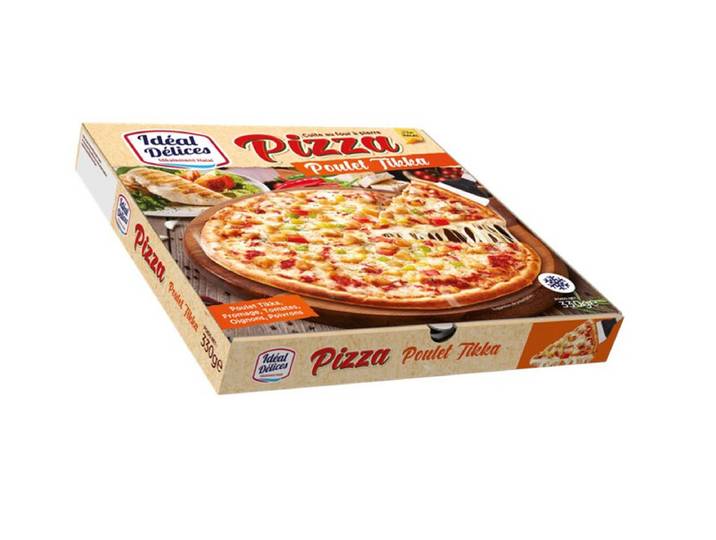 IDEAL DELICES Pizza poulet tikka halal - 330 g