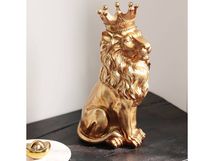 Maison salon étude bureau européen Antique Fortune couronne Lion doré Art entrée ornements décoratifs