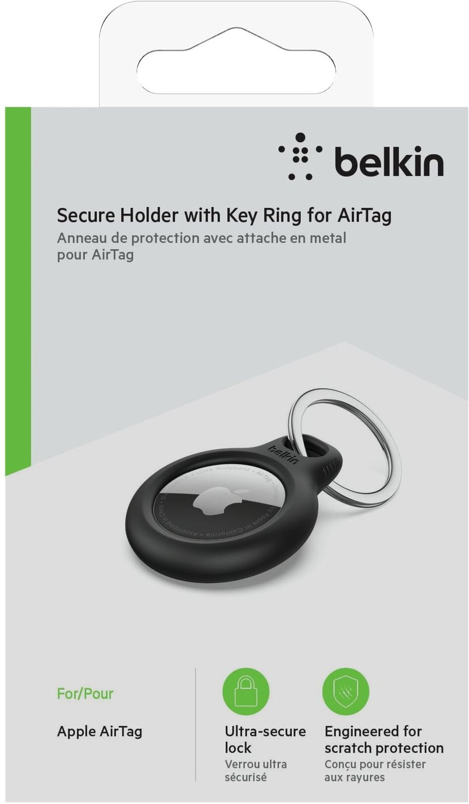 Belkin Secure Holder with Key Ring for AirTag - Black