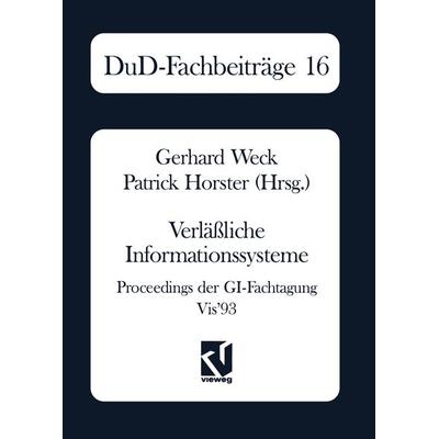 Verläßliche Informationssysteme, Taschenbuch von , Vieweg & Teubner, 978-3-528-05344-4