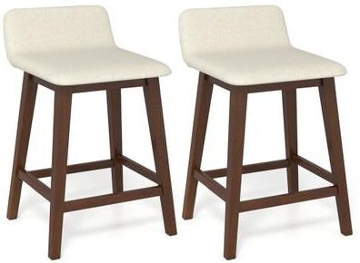 Costway 24 Inch Counter Height Bar Stools Set of 2 with Low Back-Brown