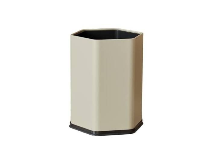 YUHANXINHESHE Kleiner Badezimmer-Mülleimer, 9/15 Liter, Metall-Mülleimer, Edelstahl-Mülleimer for Schlafzimmer, Büro, Küche, Toilette, Wohnmobil(Cream White,9L)