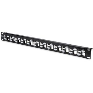 Digitus Patchpanel DN-91412, 19 Zoll, 1HE, schwarz, geschirmt, für 24 Ports