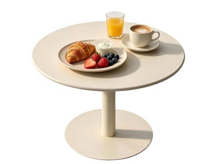 Hoher runder Frühstücks-Esstisch, Getränke-Couchtisch Bartisch Theke Bistro-Pub-Tische Kleine Beistelltische für den Innen Außenbereich, Wohnzimmer, Schlafzimmer, Balkon(Weiß,70x70x104cm)