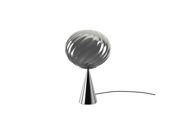 Tom Dixon Whirl cone Tablett Tischleuchte Silver-black