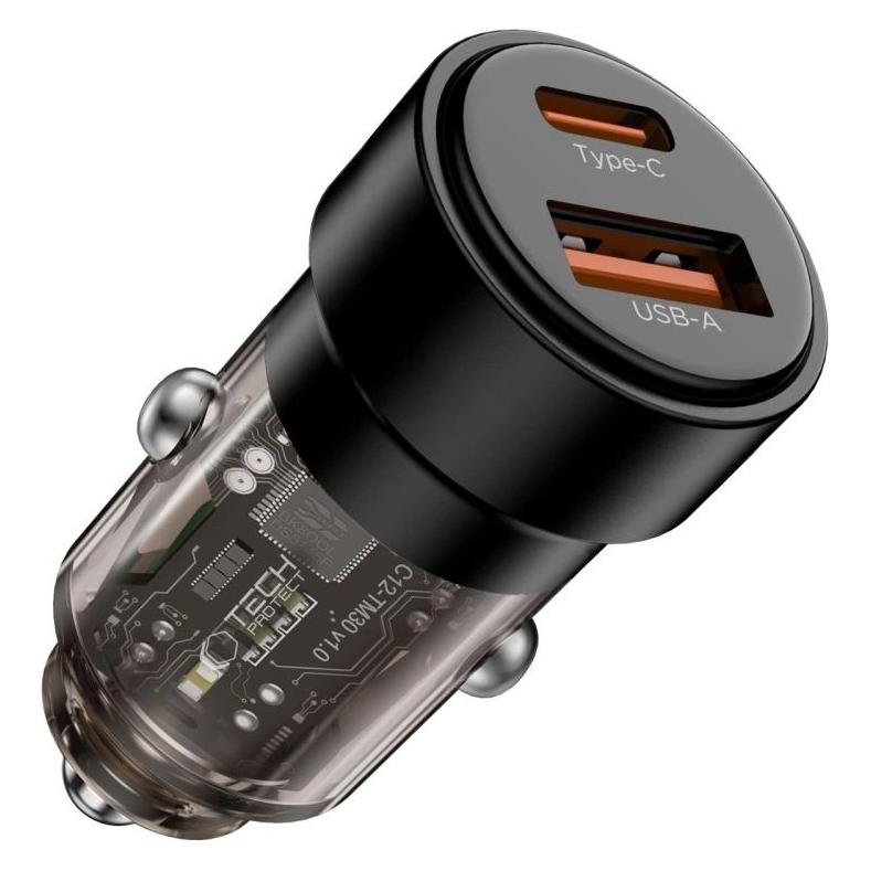Tech-Protect CC03 2-port PD75W car charger - black (27657-0)