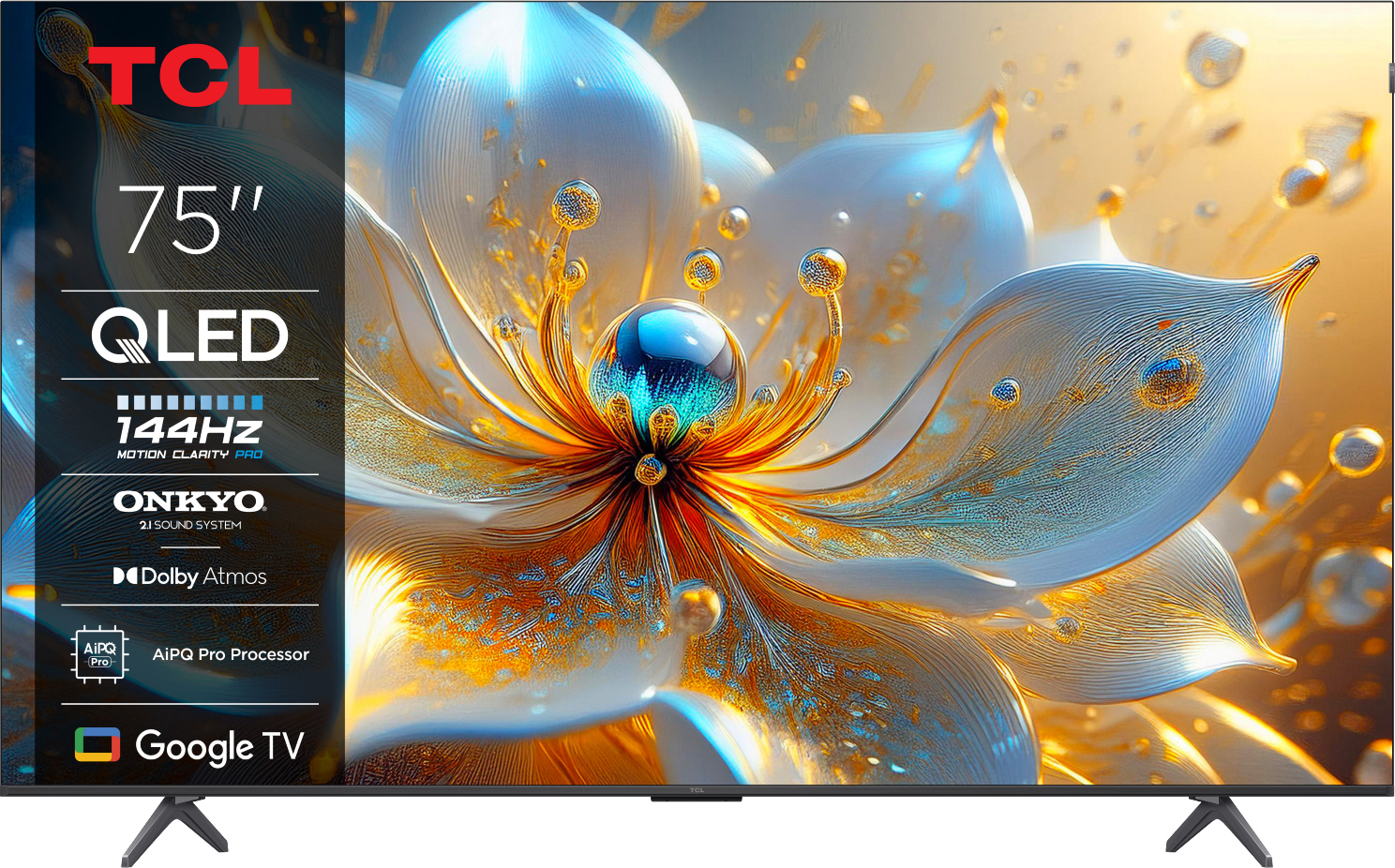 TCL 75T8C, 190,5 cm (75"), 3840 x 2160 Pixel, QLED, Smart-TV, WLAN, Metallisch