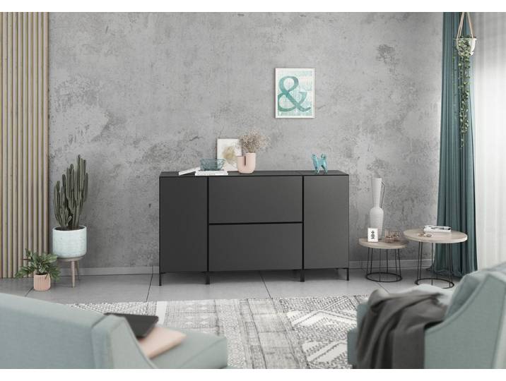 BMG Möbel Sideboard Modul+ (Sideboard Set 4 tlg., bestehend aus, 2x Schrank mit Tür, 2x Schrank mit Klappenfunktion), individuell kombinierbar, Sofclose-Funktion, Made in Germany