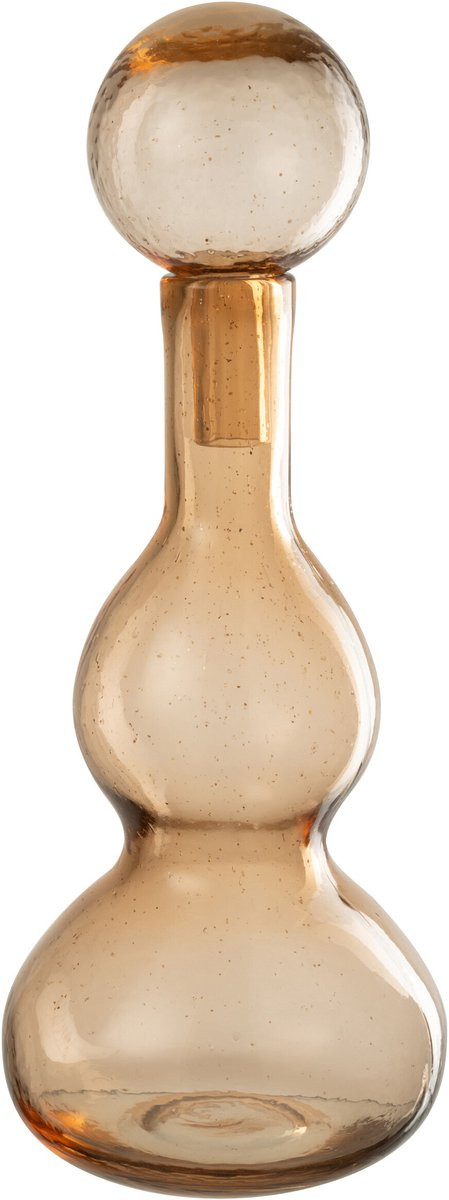 J-Line decoratiefles met stop Carol - caramel - klein