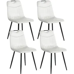 ESSZIMMERSTUHL 4er-Set Cremeweiß Argyle