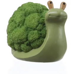 MARELIDA Dekofigur Schnecke Brokkoli Gartendeko für Beet Garten H: 11cm grün