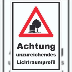 HB-Druck Aufkleber Achtung unzureichendes Lichtraumprofil A3 (297x420mm)
