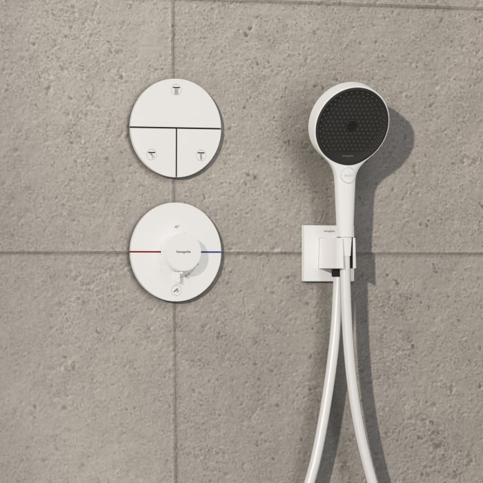Hansgrohe ShowerSelect Comfort S Thermostat 15562700 UP, für 1 Verbraucher und einen zusätzlichen Abgang, mattweiß
