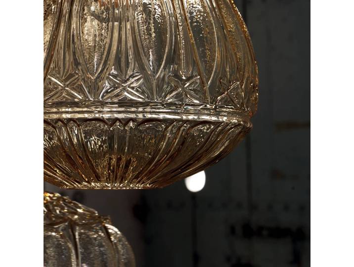 Karman Designer Hängelampe Ginger, dimmbar, gelb / orange, für Wohn- / Esszimmer, Glas, Design, Pendelleuchte