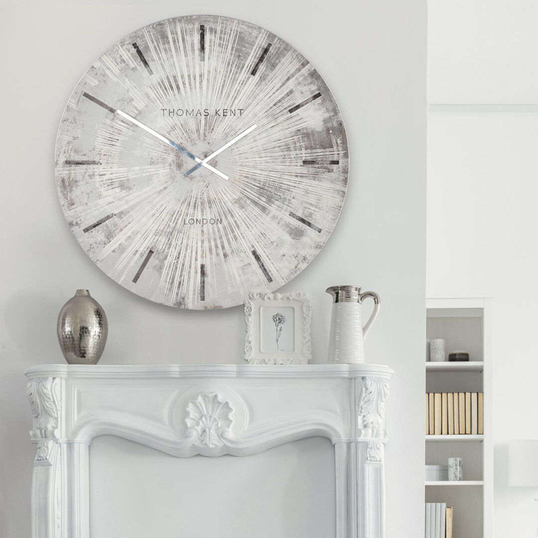 Thomas Kent Starburst Resin Wall Clock Grey 92cm H x 92cm W x 5cm D