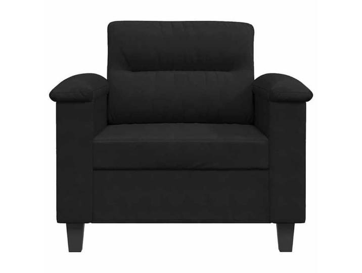 Fauteuil en tissu microfibre - SOLOMOON - Noir - 60 cm largeur siège - 90x77x80 cm - Rembourrage mousse