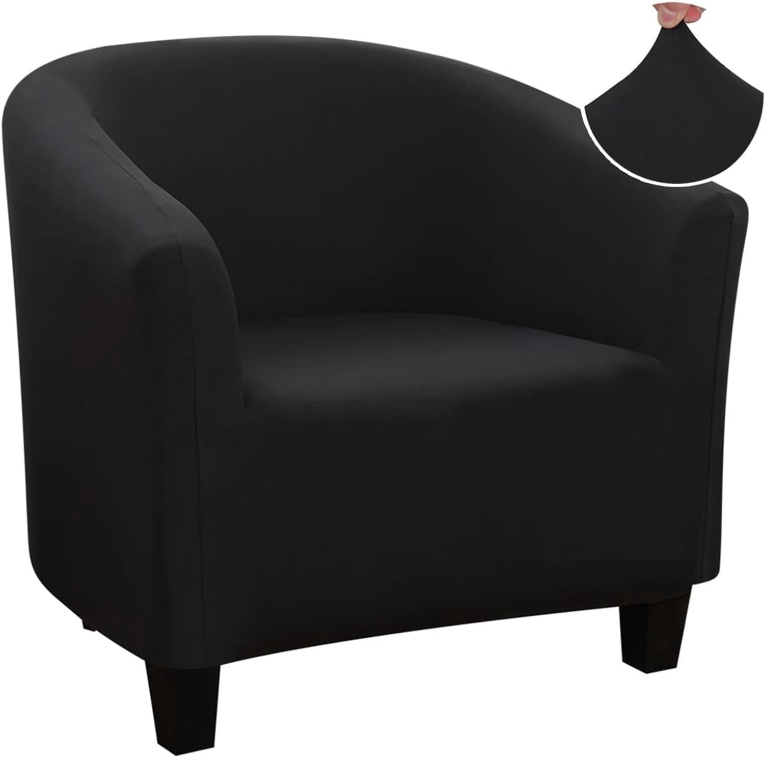 Jaotto Convertible Armchair Cover 1-zits - Stretchbare Chesterfield Armstoelhoes - Zwart