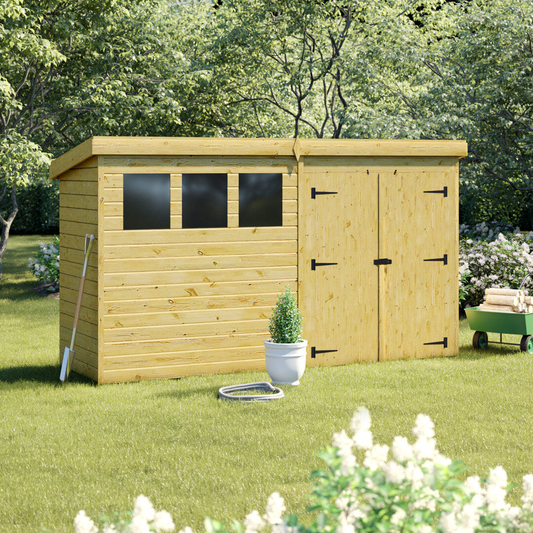 Empire Sheds Ltd Shiplap Pent Wooden Shed Natural 12ft. W x 4ft. D