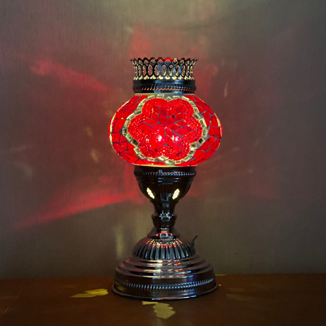 Latitude Vive Kidd Metal Lamp Red 118cm H X 30cm W X 30cm D