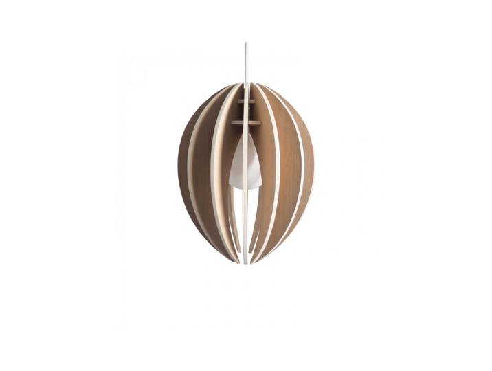 Lampe suspension bois et béton chêne naturel cordon blanc