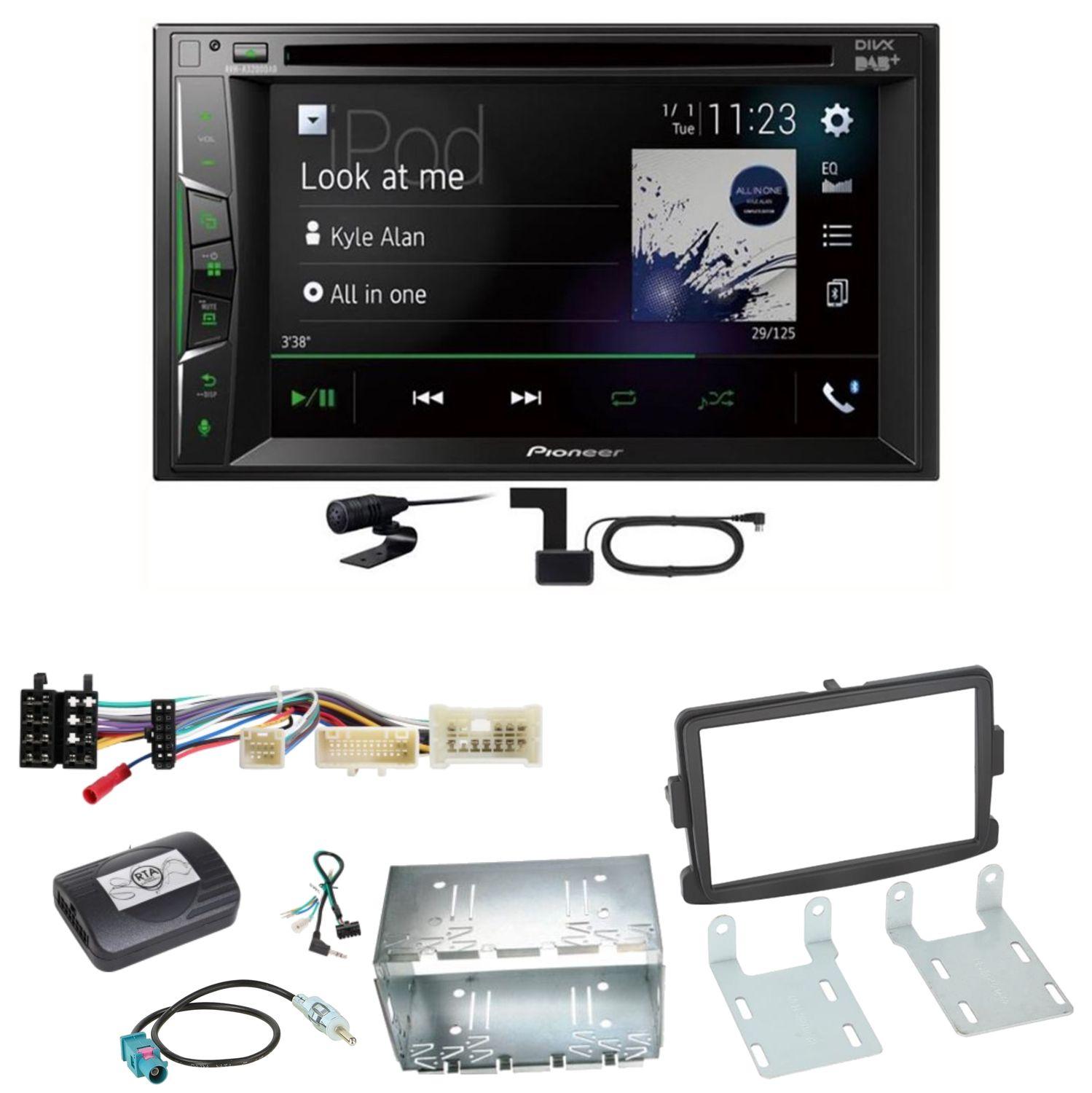 Pioneer AVH-A3200DAB USB DAB+ Digitalradio Einbauset für Renault Captur Master