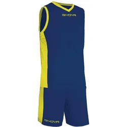 Givova, Unisex, Sportshirt, Set aus Trikot und Shorts (XXL), Gelb, Blau