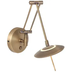 Steinhauer LED Wandleuchte ZODIAC, mit Gelenkarm, 6W 2700K 700lm, CRi >90, mit Touch-Dimmer, bronze STE-2110BR