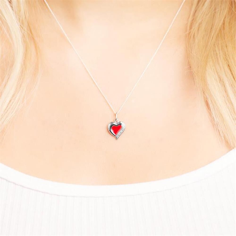 Unique Kinderanhänger 925er Silber rotes Herz rot