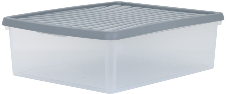 Wham 23.5L Box & Lid Pack of 6 Clear/Cool Grey Clear 23.5L