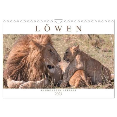 Löwen - Raubkatzen Afrikas (Wandkalender 2027 DIN A4 quer), CALVENDO Monatskalender