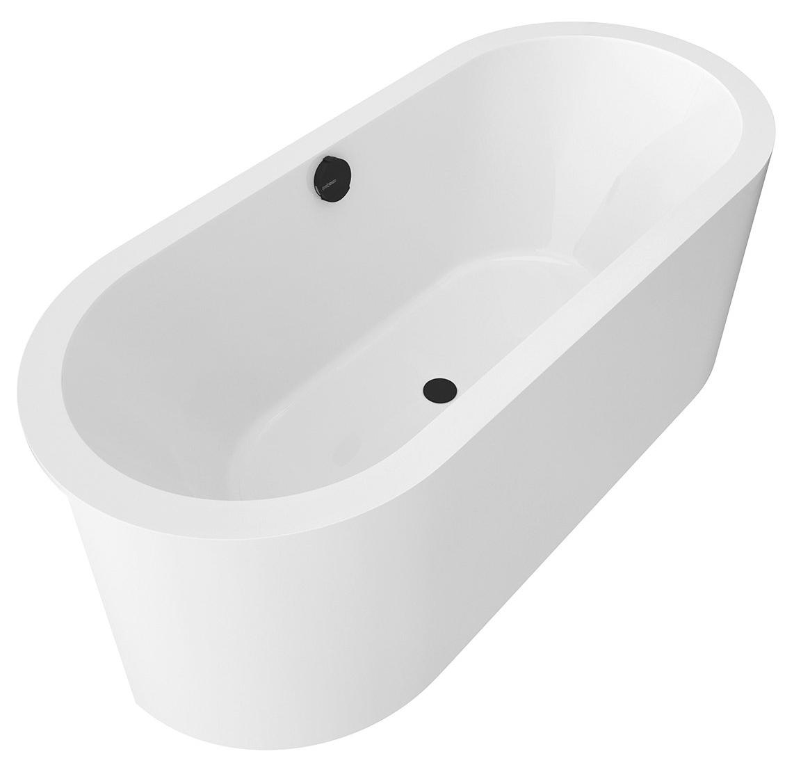 Polysan VIVA C MONOLITH Ovale Badewanne zum Einbauen 170x75x60cm, Weiß