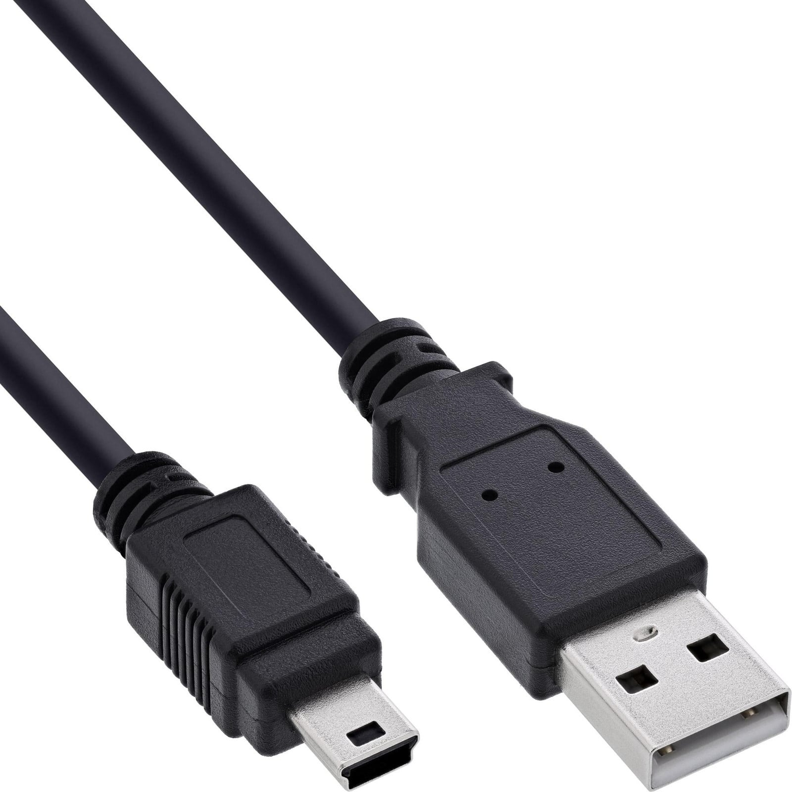 InLine USB 2.0 Mini-kabel, USB-A naar Mini-B, zwart, 1,5 meter