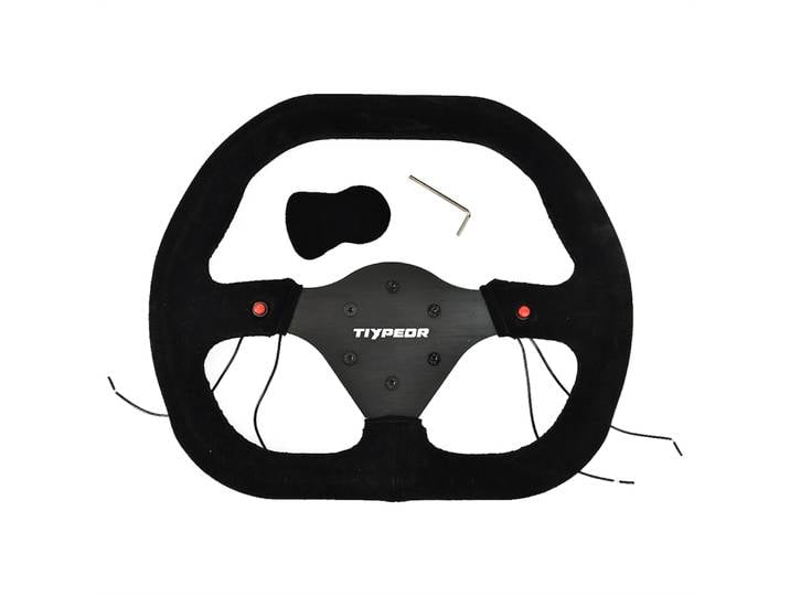TIYPEOR-Volant universel en cuir en forme de D, pour compétition, karting, dérive, course, PC, jeu de simulation, 350mm