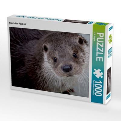 CALVENDO Puzzle Fischotter Portrait 1000 Teile Puzzle quer | 1000 Teile Lege-Größe 64 × 48 cm Foto-Puzzle für glückliche Stunden