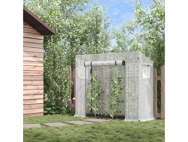 Outsunny Serre Jardin Anti-UV 200x76x168cm Acier PE Blanc