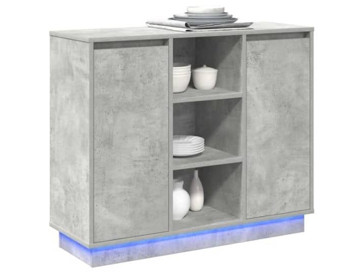 vidaXL LED-Sideboard Beton Grau 90 x 32 x 75 cm Holzwerkstoff