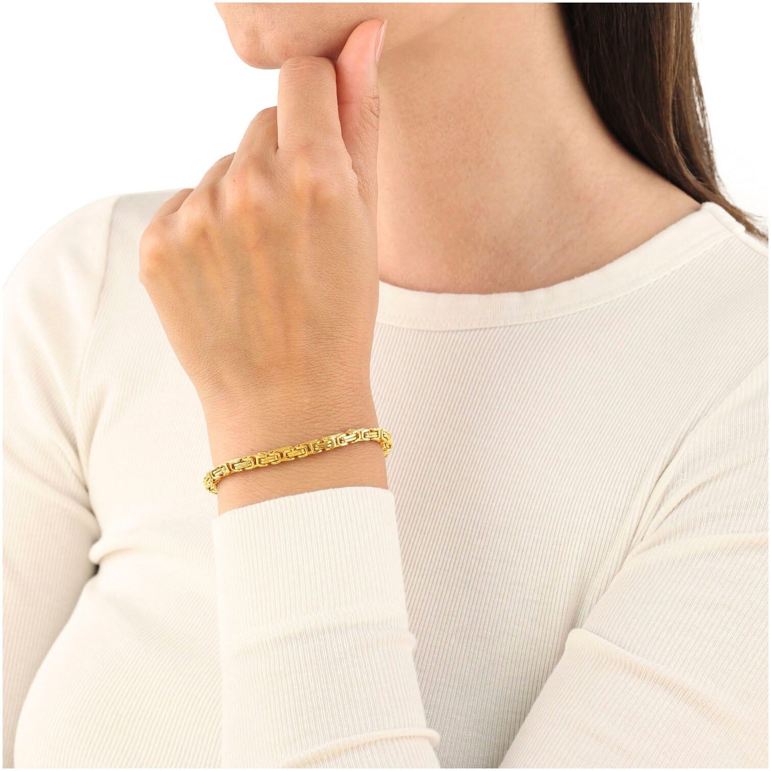 Armband AMOR "2037334", gold (gelbgoldfarben), Armbänder, Herren, 21cm, Edelstahl, Armband gelbgoldfarben 21cm, Edelstahl