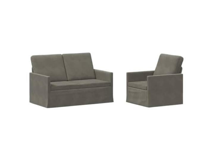 vidaXL Sofa-Set 2 pcs Hellgrau Cordstoff Bietet langfristige Unterstützung, Garantiert plüschige Entspannung, Verbessern die Nutzungskomfort