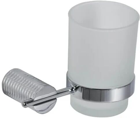 Showerdrape Vitality Chrome Stainless Steel & Frosted Glass Wall Mounted Toothbrush Holder