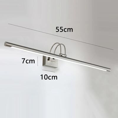 Uplift Picks Modern Rotatable LED Vanity Light Nickel Bronze Mirror Wall Lamp sand Nickel (55 Cm) cool White (5500 7000k)